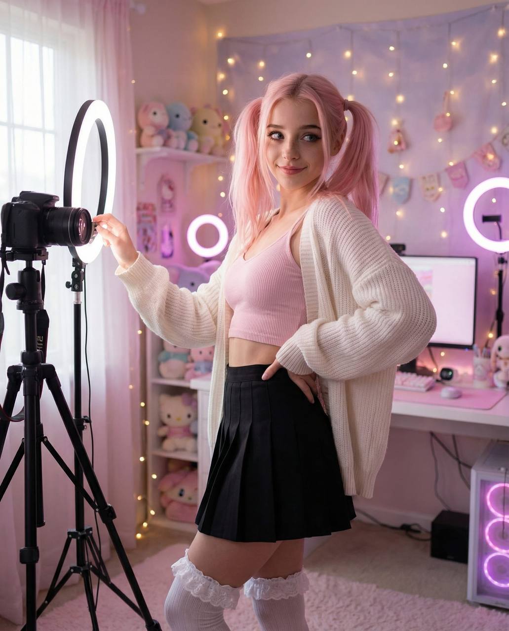 Stream setup on point, vibes immaculate 💖✨